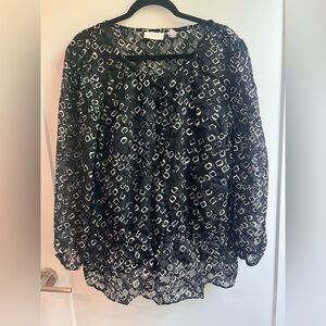 Chicos Black Sheer Women's Top